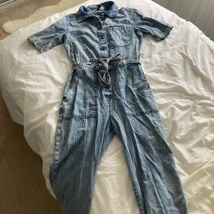 H&M Blue Denim Look Jumpsuit